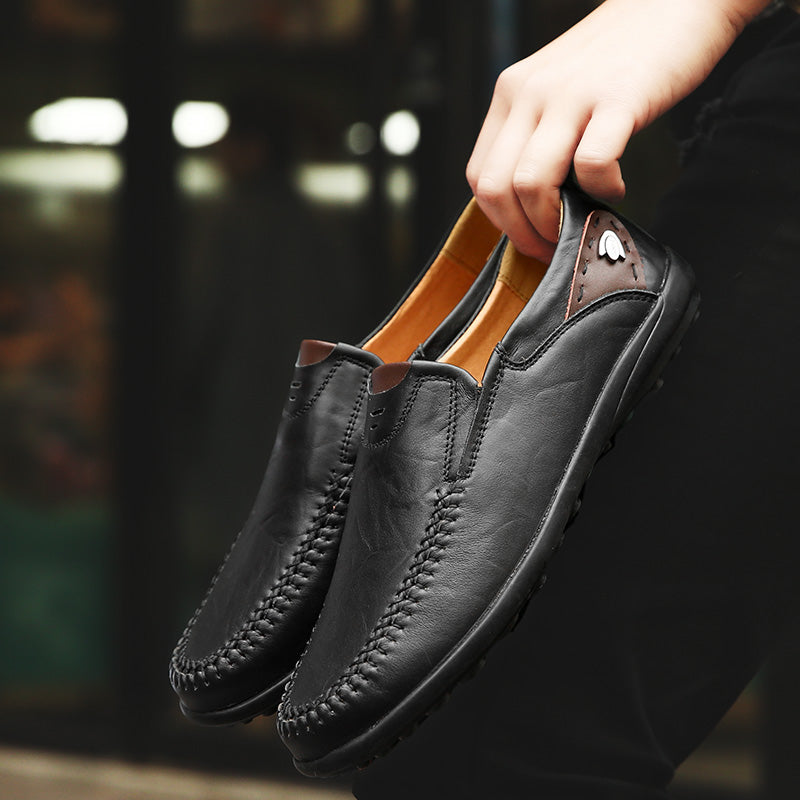 Herrenschuhe Casual Luxus-Marke Echtes Leder Italienische Herren Loafers Mokassins Slipper Herren Mokassins Schwarz Braun Übergröße 47