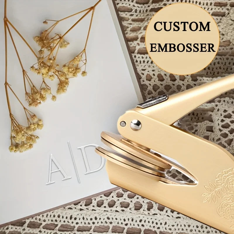 Customized Embossed Stamp Personalized Custom Book Embosser Seal Wedding Invitation Logo Customization Embossing Paper Stamp