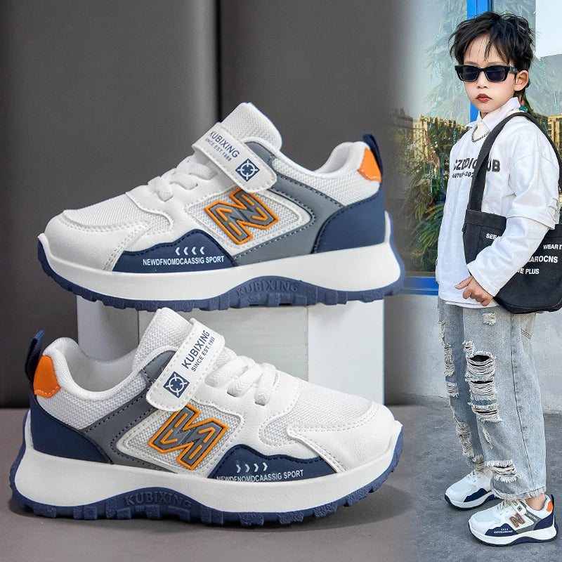 Children's Sneakers Kids Fashion Design White Non-slip Casual Shoes Boys Girls Hook Breathable Sneakers Toddler Outdoor Shoes