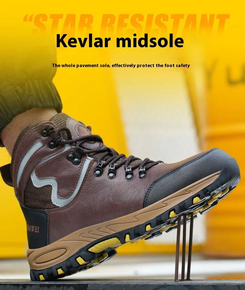 Men Safety Shoes Work Sneakers Indestructible Shoes Puncture-Proof Protective Shoes Work Boots Steel Toe Oil-resistant shoes