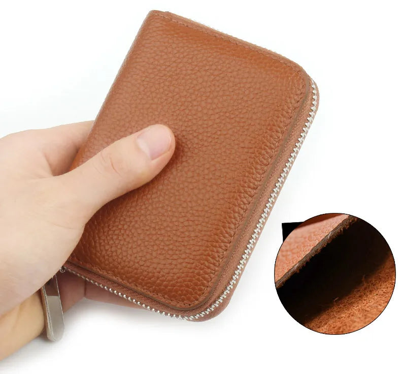 New 2025 Women's Genuine Leather Wallets Fashion Short Wallet Multifunction Purses Card Holder Candy Color Clutch Bags B380