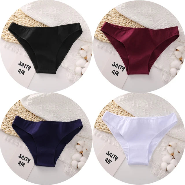3PCS/Set Cotton Underwear Women M-2XL Comfortable Panties Ladies Plus Size Underpants Solid Color Briefs Female Lingerie