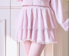 Japanese Mine Sportswear Hoodie Set Female Subculture Y2K Women's Zipper Hooded Short Jacket Coat Mini Skirt Wide Leg Pants Set