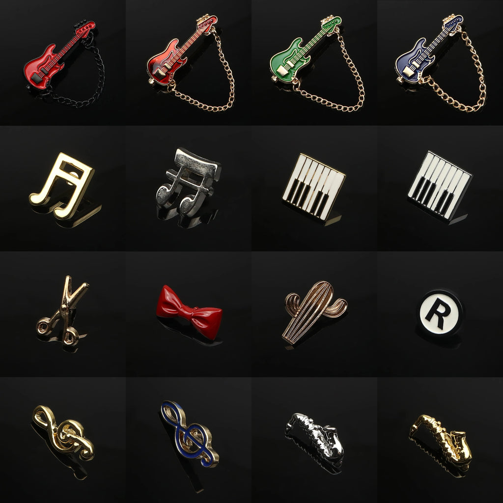 Punk Musik Emaille Pins Gitarre Klavier Noten Schlagzeug Kaktus Scheren Broschen Mode Individueller Musikschmuck Geschenk Alltag Pin