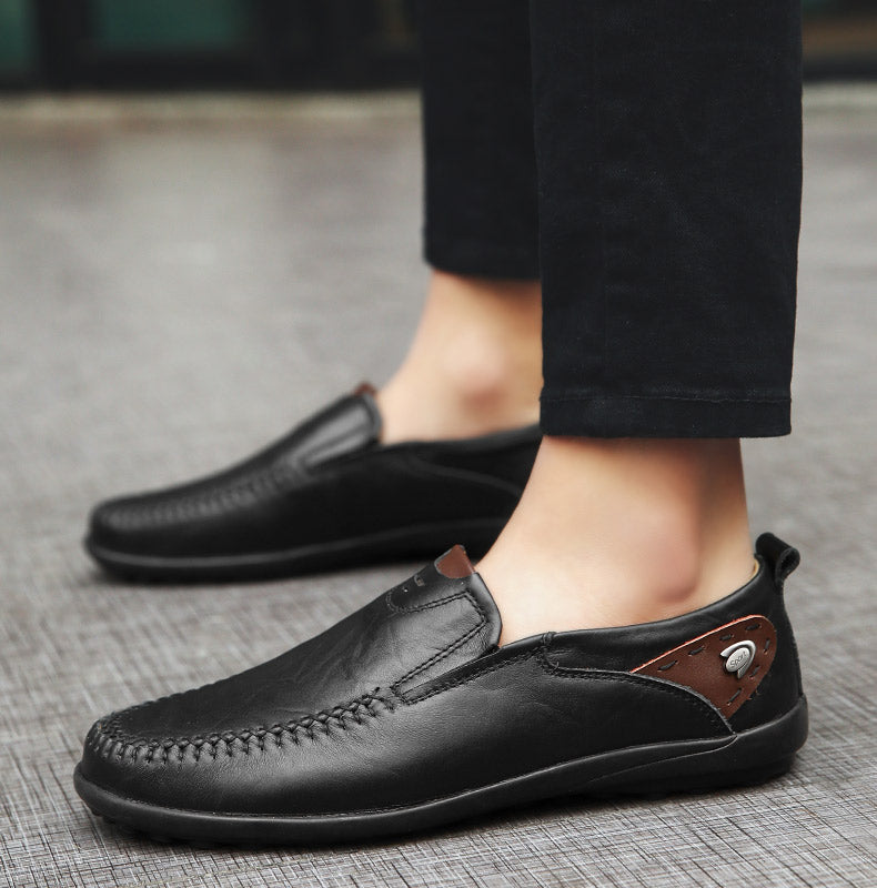 Herrenschuhe Casual Luxus-Marke Echtes Leder Italienische Herren Loafers Mokassins Slipper Herren Mokassins Schwarz Braun Übergröße 47