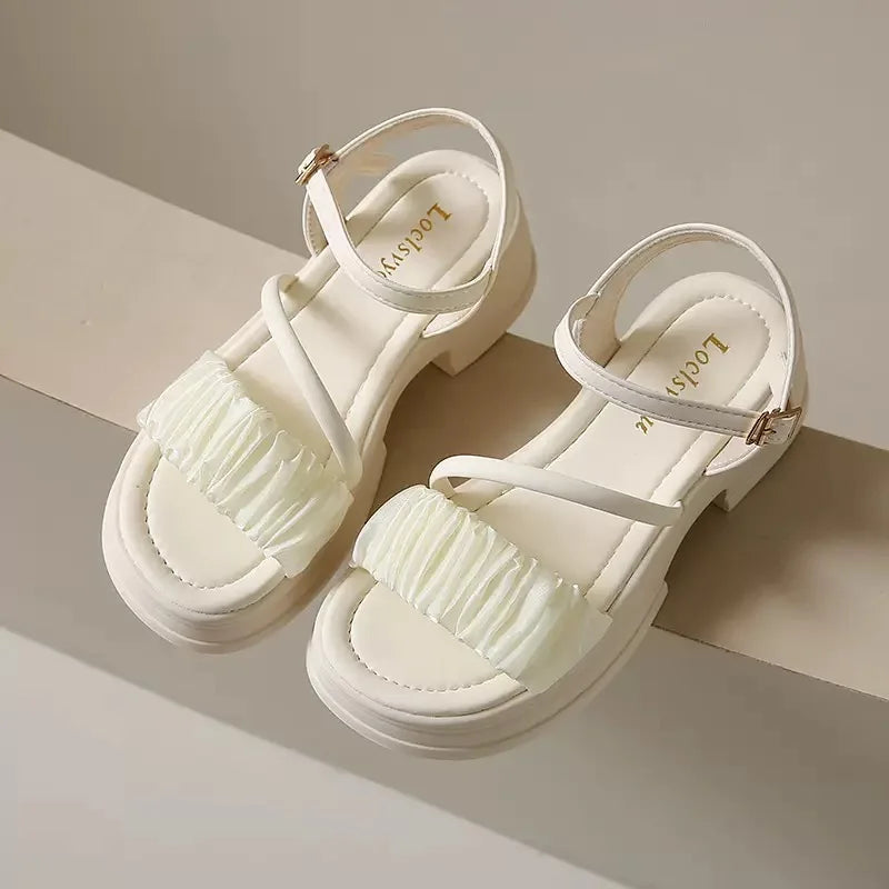 Fairy Style Thick Soled Sandals for Women Wearing Summer   New Thick Heels with Fashionable Beach Shoes