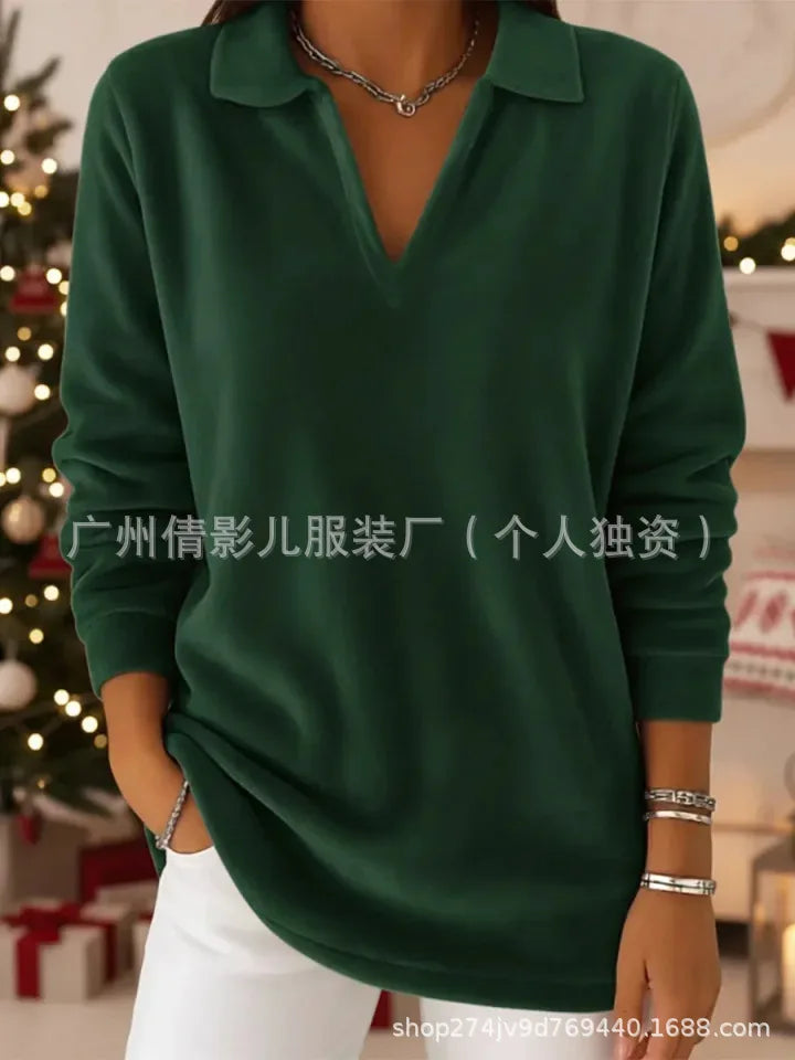 Solid Color Casual Loose T-shirts For Woman 2025 Autumn Vintage Women's Oversized T-shirt Long Sleeve Tees Fashion Female Tops