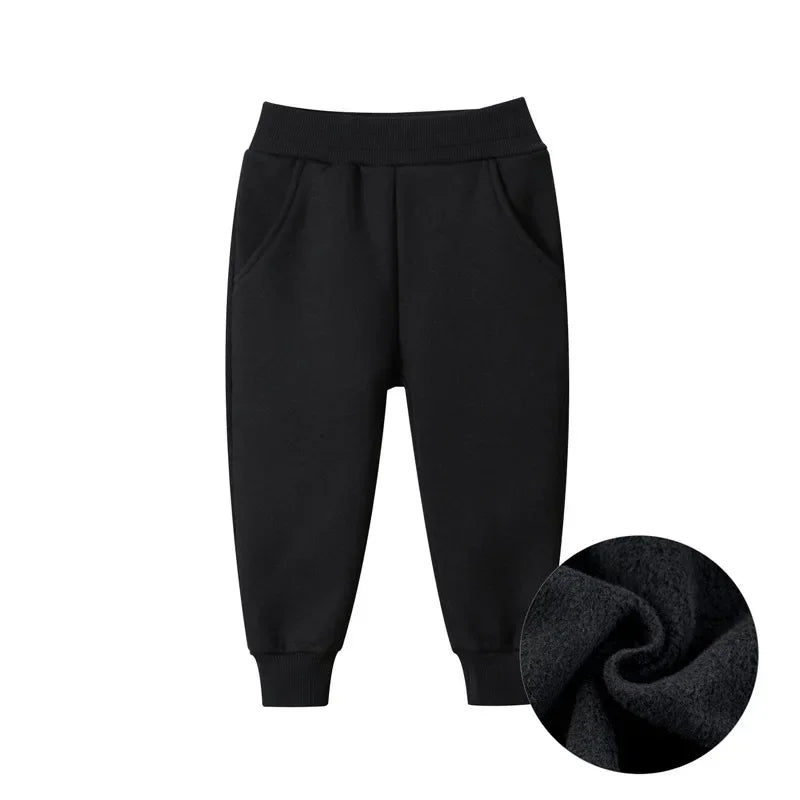 Pantalones de chándal gruesos y cálidos de felpa de invierno para bebé niño de 2 a 8 años, pantalones deportivos para niños pequeños