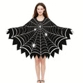 Multi-functional Scary Halloween Spider Web Cloak Creepy Black Shawl Poncho Cape Cosplay Party Costume Carnival Costume