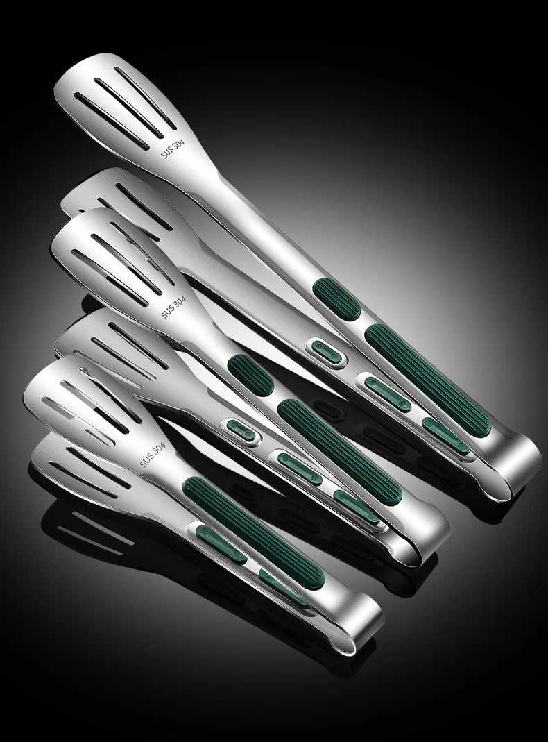 1pc Non Slip Stainless Steel Food Tongs Meat Salad Bread Clip Barbecue Grill Buffet Clamp Cooking Tools Kitchen Accessories