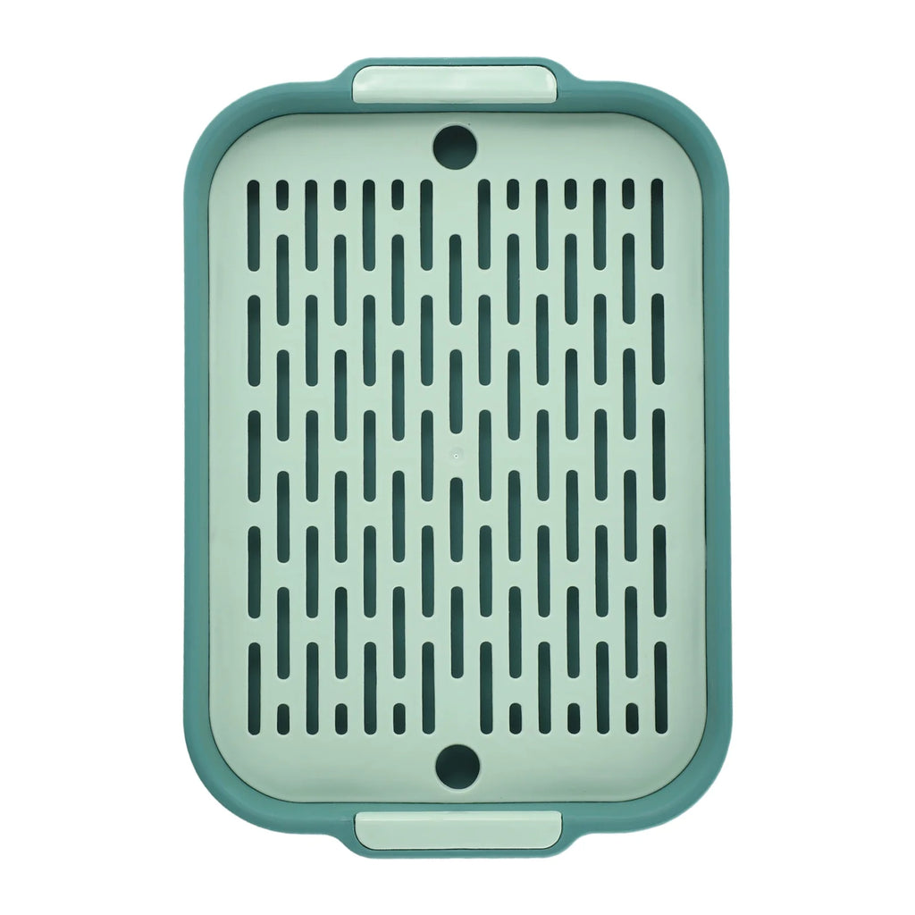 Tray Rabbit Litter Tray Smooth Corner Detachable Design Heightened Grid Design White Blue For Pet’s Training For Pet’s Training