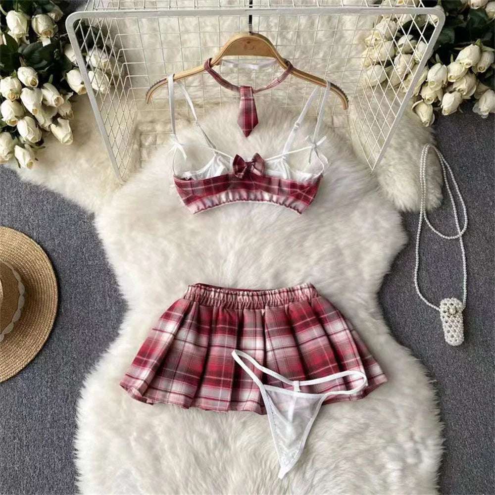 Sexy Cute Sweet Lace Backless Jumpsuit Women Slim Fit Bodysuit Girl Strap Bow knot Cosplay Hot Sweet Bow Ribbon Lingerie Dress