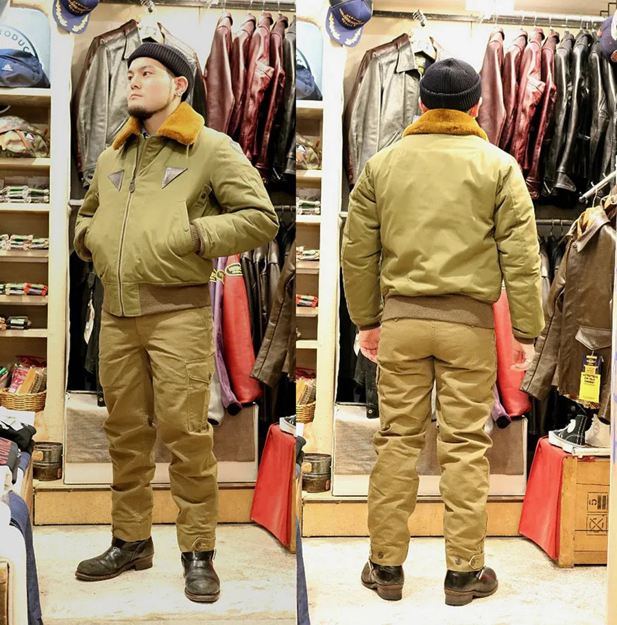 TOYS McCOY1945 real wool collar B15A thickened flight jacket