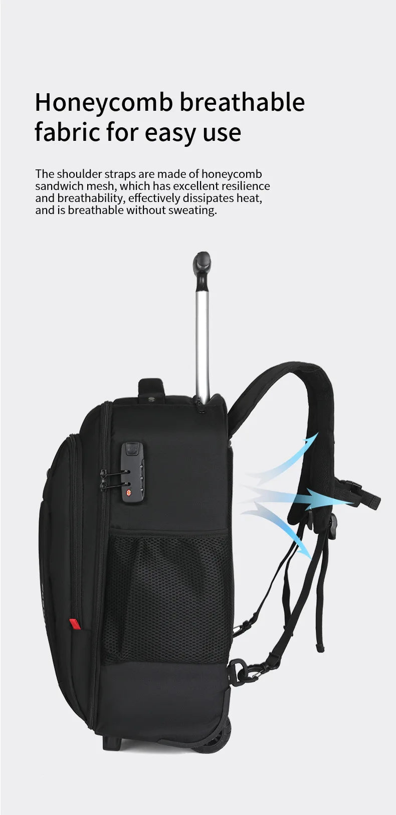 Men Trolley Backpack Rolling Luggage Travel Backpacks Trolley Bag with wheels Business Wheeled Backpack Cabin Carry on Luggage