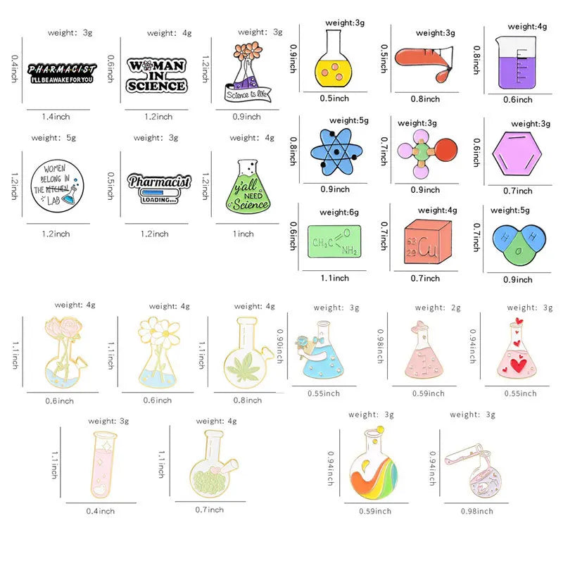 Experimental Chemistry Series brooch Enamel Pin Jacket personality accessories Friends and children cute Gift