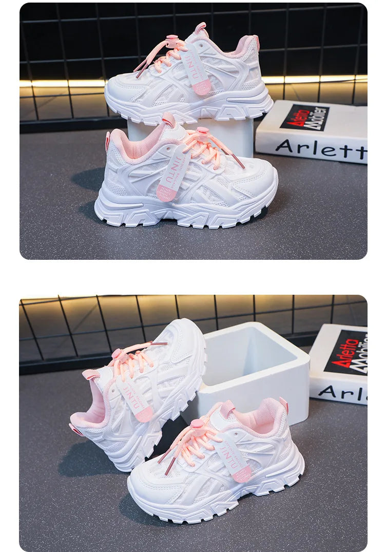 Girls Network Red Daddy Shoes 2024 Spring and Autumn New Children's Korean Version Wear-resistant Sports Boy Casual Shoes