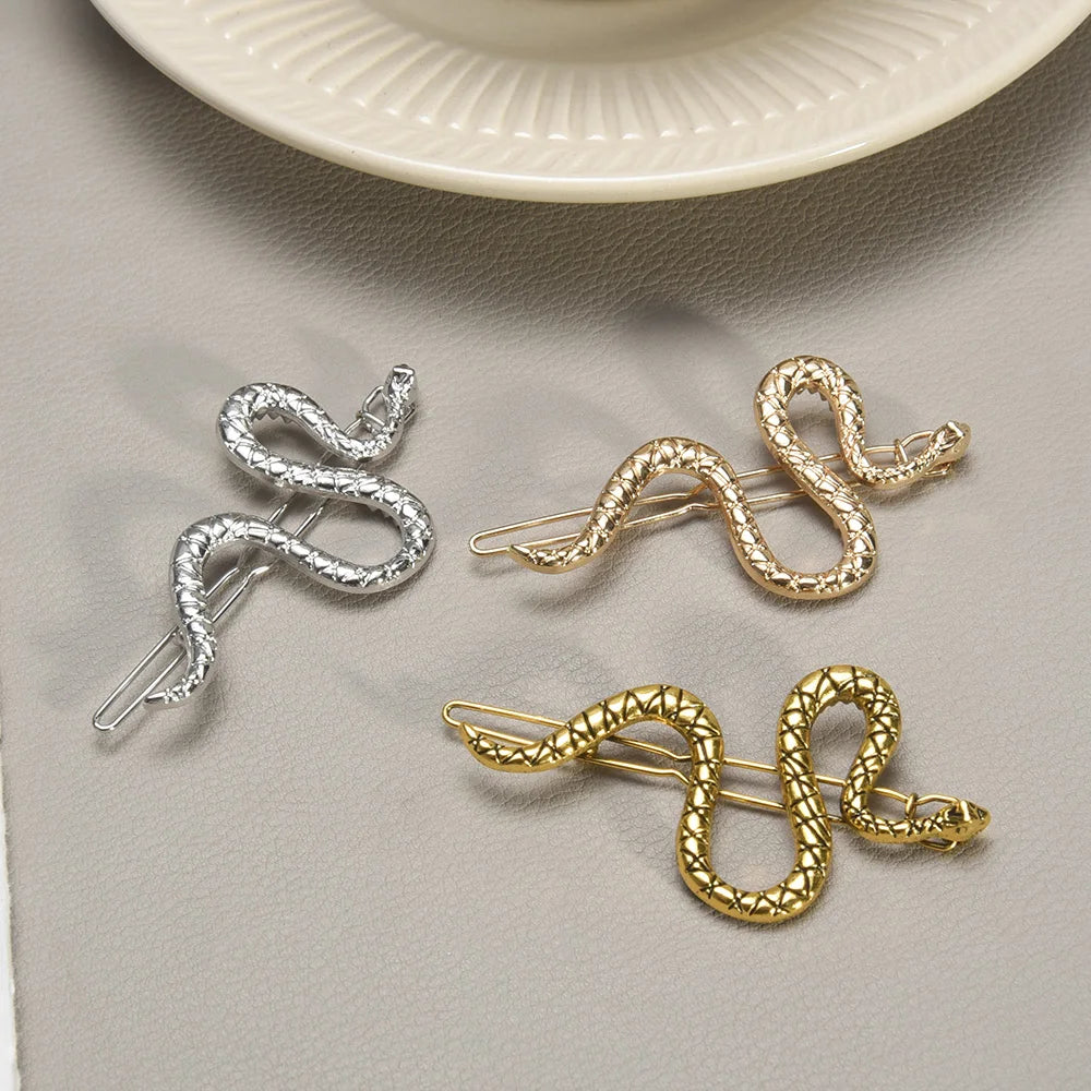 Gothic Punk  Metal Snake Medusa Hairpin Hair Clip for Women Side Bangs Holder Girls Retro Barrettes Jewelry Headwear Accessories