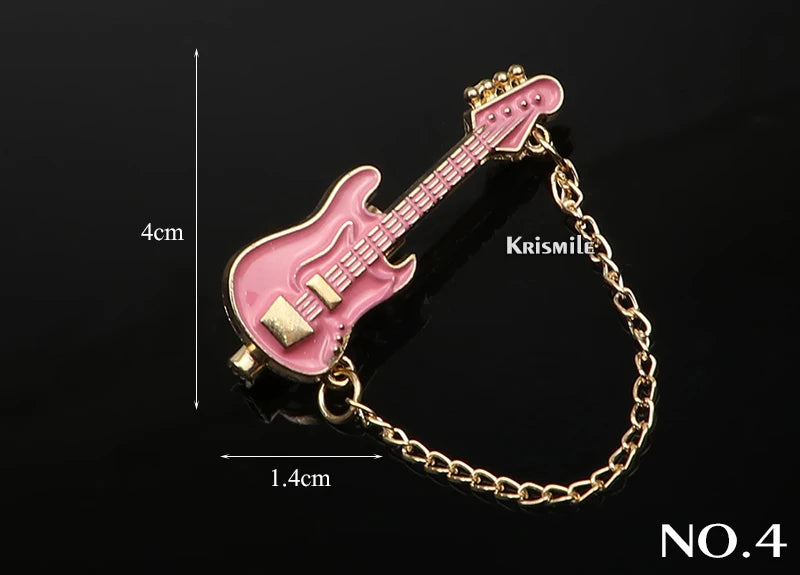 Punk Musik Emaille Pins Gitarre Klavier Noten Schlagzeug Kaktus Scheren Broschen Mode Individueller Musikschmuck Geschenk Alltag Pin