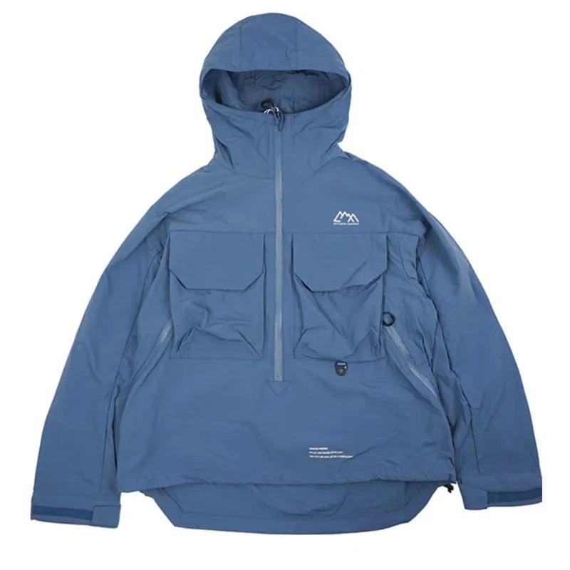 Loose Fitting Hooded Water Resistant Jacket Comfortable Long Sleeve Youthful Style Outerwear for Men And Women