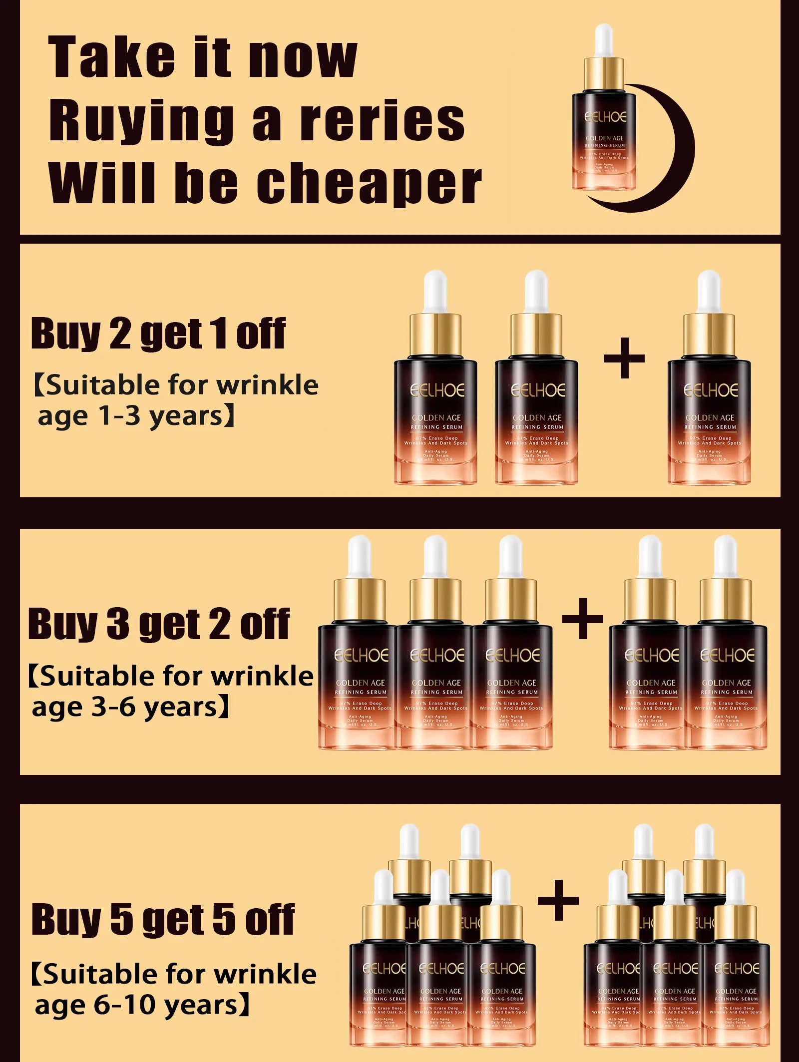 Wrinkle Remove Serum Anti-Aging Essence Fade Fine Line Lifting Firming Whitening Skin Care