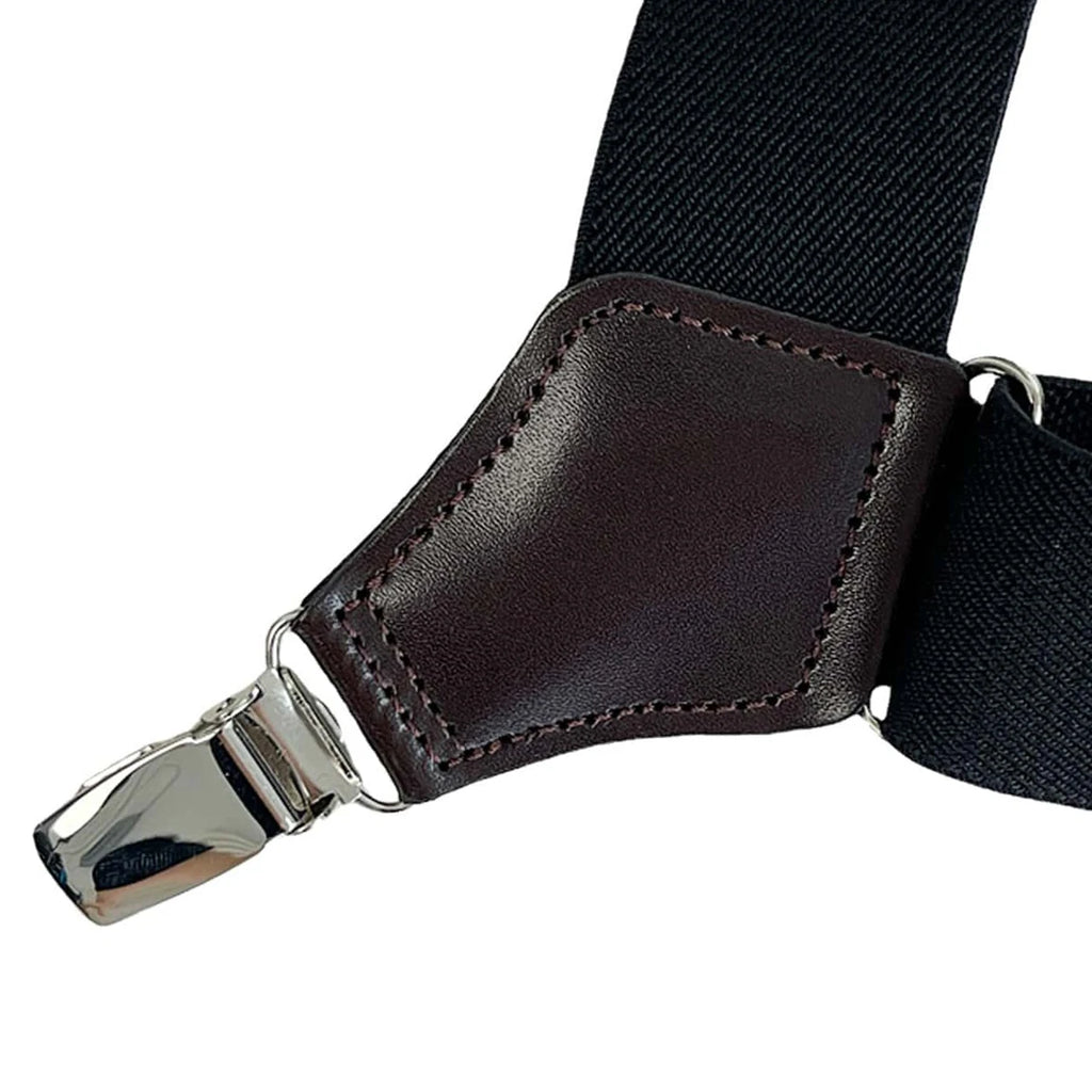 Hip-Clip Suspenders for Men Heavy Duty Big Tall 3.5cm 2 Clips Adjustable Elastic Trouser Braces Strap Belt Gifts for Dad Husband