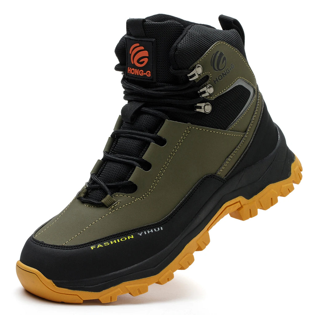 Waterproof Men Boots Safety Shoes Puncture-Proof work Boots Safety Steel Toe Shoes Indestructible Construction Protective Boots