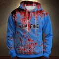Halloween Men's Hoodie Blood Stain 3D Print Sweatshirt Exaggerated  Long Sleeve Sweatshirt Hoodie Oversized Men's Clothing
