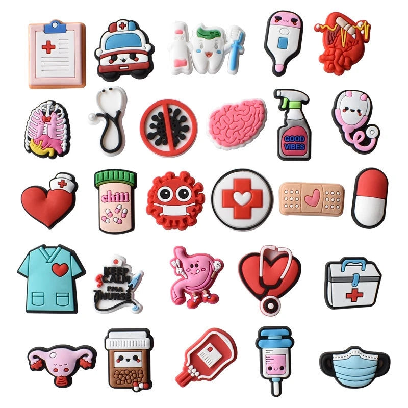Nursing Shoe Charms for Crocs Accessories Women Clogs Nurse Pins Men Badge Kids Jeans Girls Decorations Buckle Shoes Accessories
