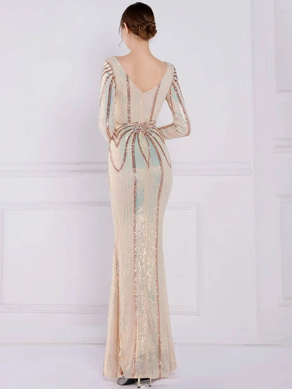 Sexy long sleeve birthday evening dresses for women 2026 elegant luxury wedding party dress vintage maxi sequin dress vestidos