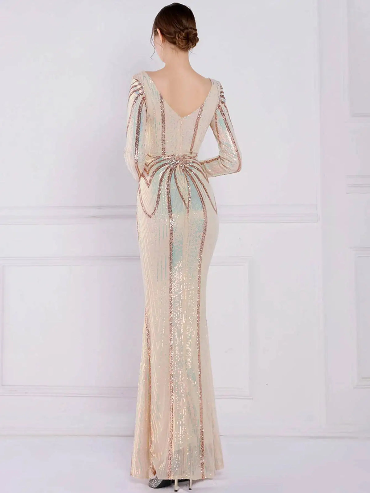 Sexy long sleeve birthday evening dresses for women 2026 elegant luxury wedding party dress vintage maxi sequin dress vestidos