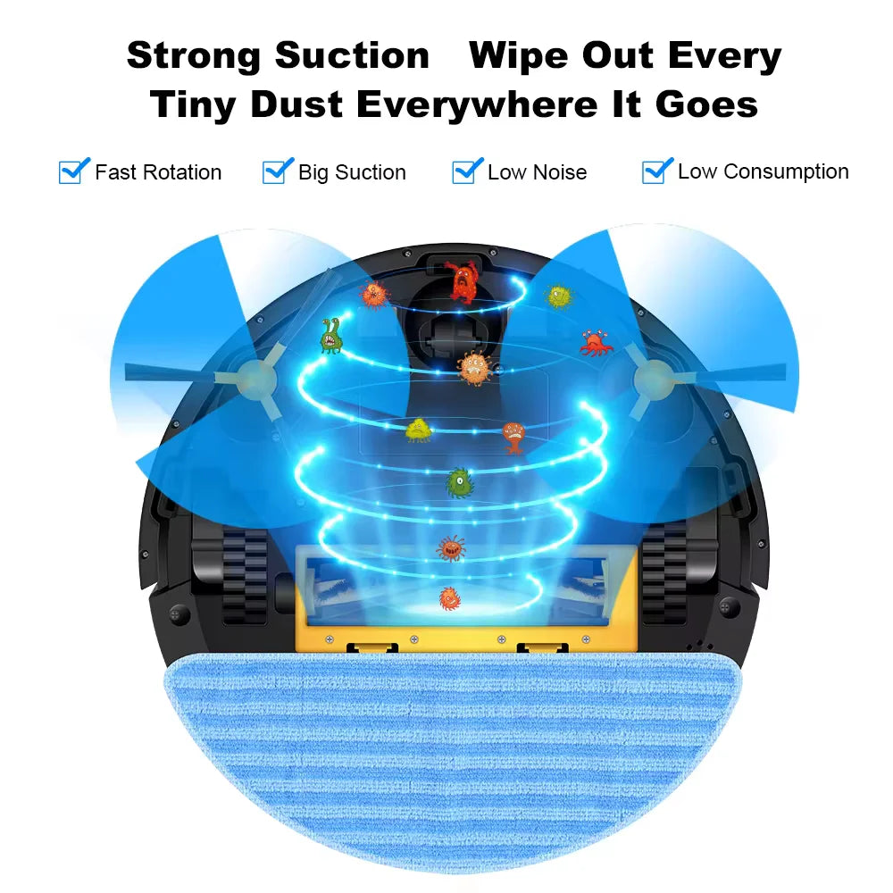 LIECTROUX C30B Robot Vacuum Cleaner AI Map Navigation,Smart Partition,WiFi App,6000Pa Suction,Dry and Wet Mopping,Disinfection