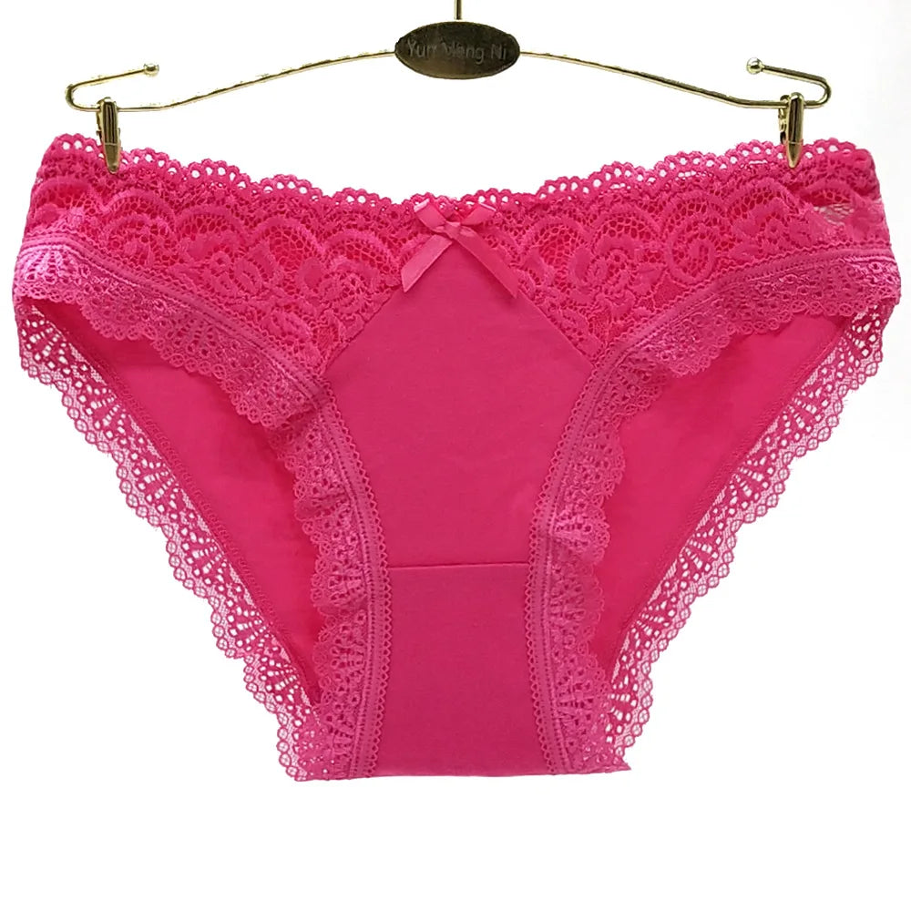 Cotton Panties Women's Underwear Panty Fashion Lace Briefs Girls Low Waist Shorts Female Lingerie Culottes 12 Pcs/set