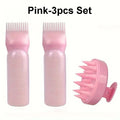 3pcs Scalp Massage Brush with Root Comb Applicator Bottle Silicone Massager Hair Oil Applicator Bottles Hair Coloring Supplies