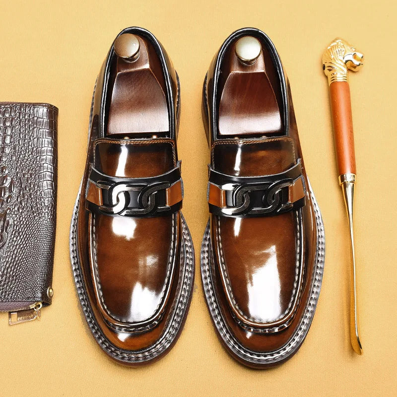 Luxury Slip on Dress Shoes Men Genuine Leather Italian Loafer Shoes for Men Black Brown Brand Formal Oxford Men Casual Shoes