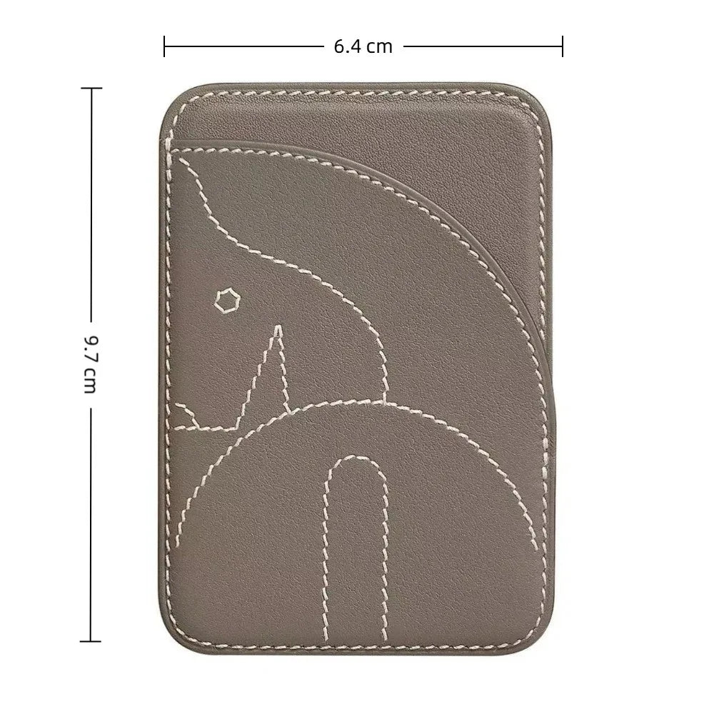 New PU Magnetic Card Holder Short Back Sticker Stealth Business Card Holder Handmade Large Capacity Name Card Clip