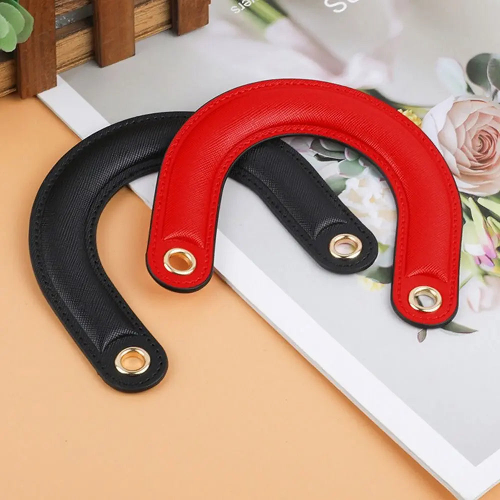 1PC Detachable PU Leather Bag Handles Handmade Handbag Strap Purse Handles Short Bag Belt DIY Bag Replacement Accessories