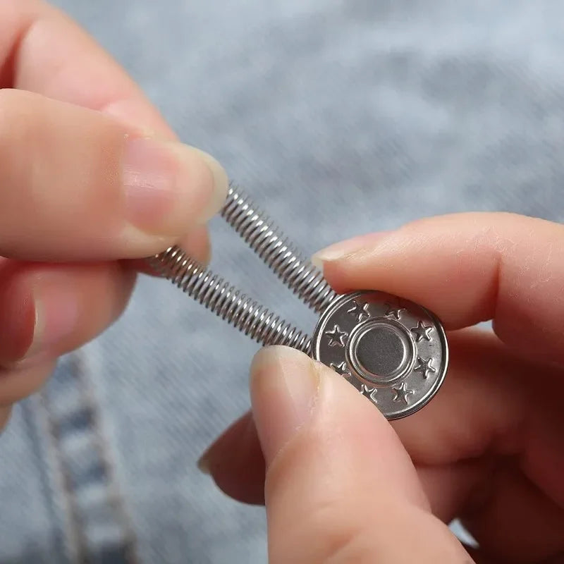 1/20PCS Jeans Waist Extender Button Adjustable Retractable Elastic Spring Buttons DIY Pants Jeans Free Sewing Waist Extenders