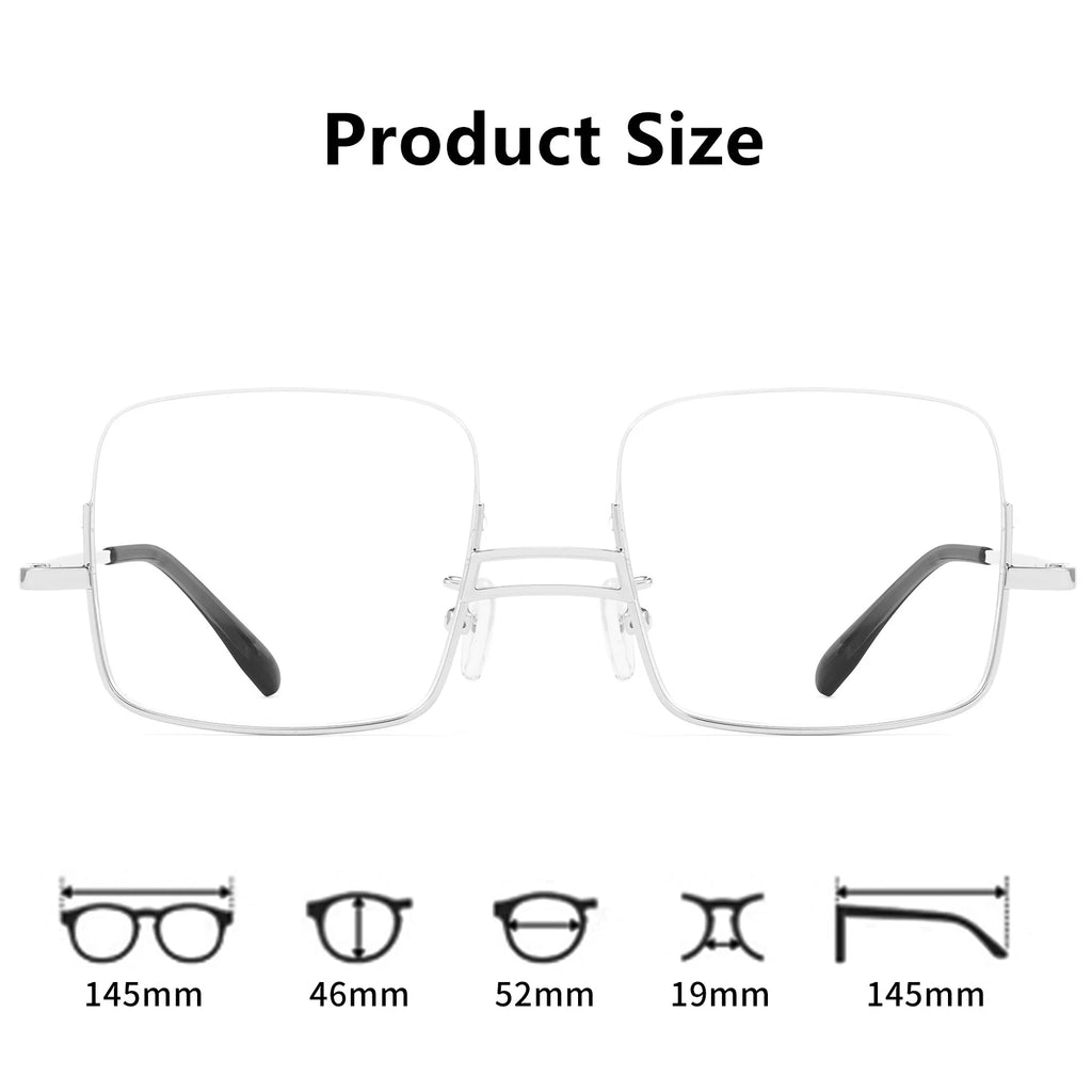 TFTB New Men's and Women's Snooker Billiards Glasses Frame Ultra Light Fashion Large Size Spring Leg Square Half Eyeglasses T002