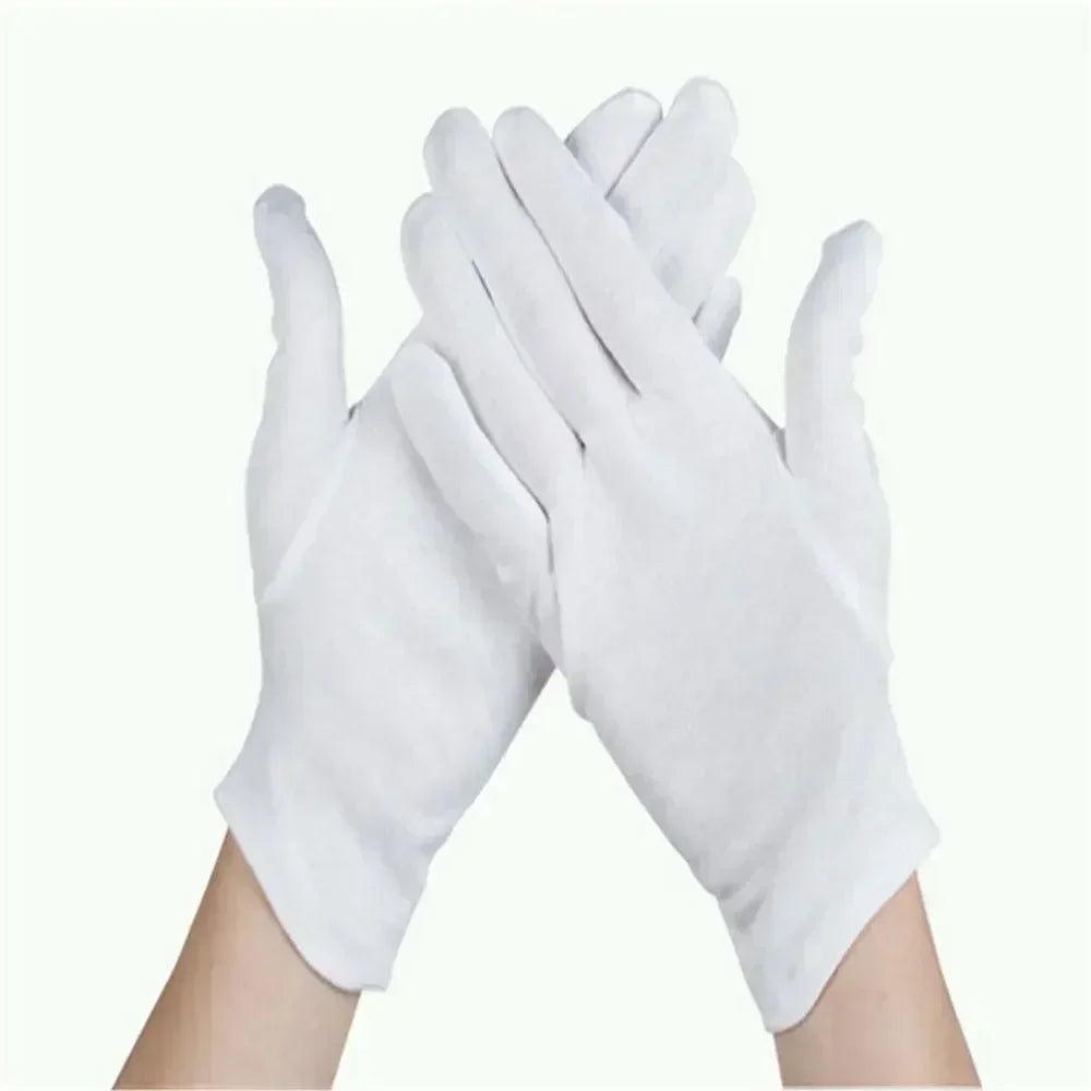 2/100pcs White Protection Gloves for Women Men Cotton Thin Quality Sweat Absorption Driving Workings Household Cleaning Tools