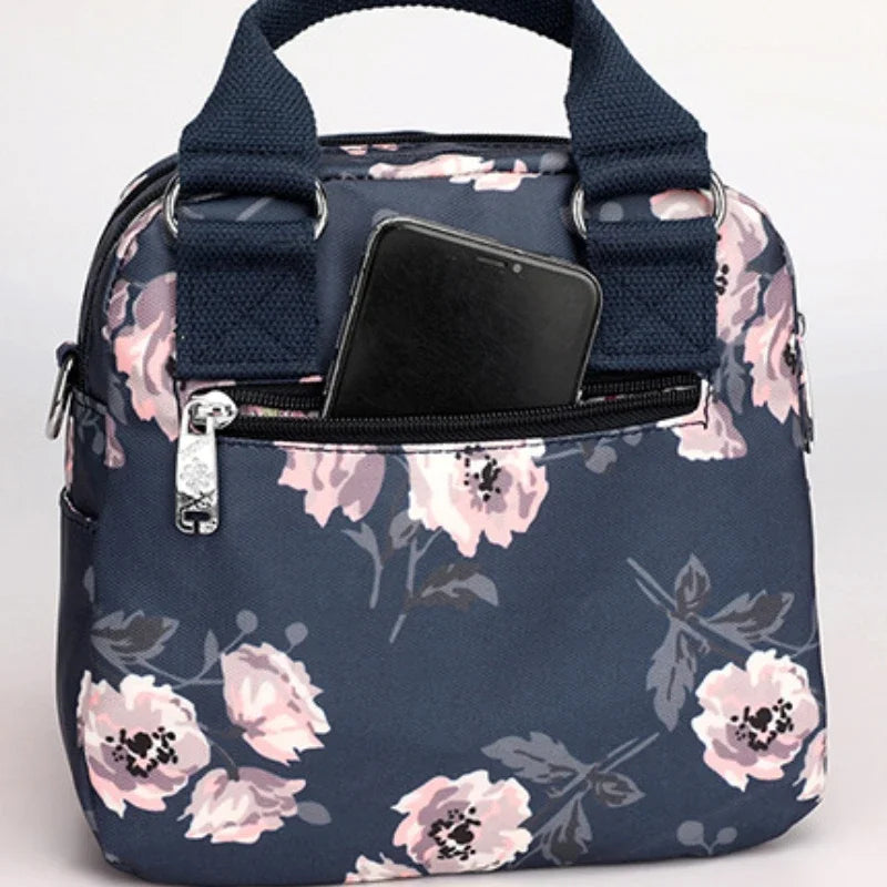Brand Women Crossbody Bag Portable Female Shoulder Bags Printed Flower Nylon Messenger Bags Multi-pocket Ladies Handbags Bolsa