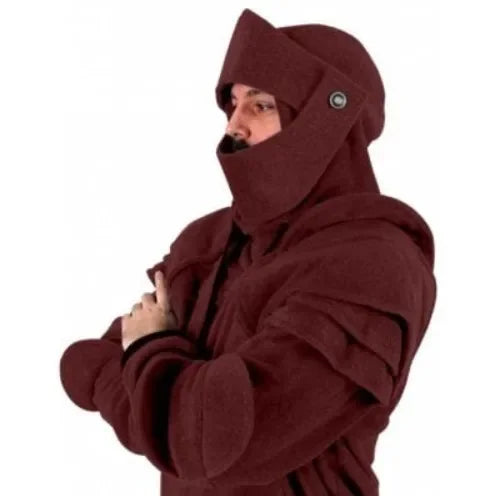 Casual Sweatshirt Autumn Knight Cavalier Cowl Neck Hoodie Armor Pullover Halloween Costume Streetwear Coat Drawstring For Men