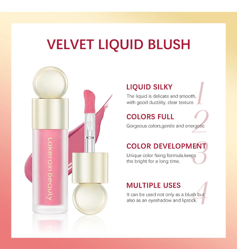 7.5ml Matte Liquid Blush Velvet Blusher Orange Peach Face Pigment Lasting Beauty Natural Cheek Tint Cream Waterproof  Blush