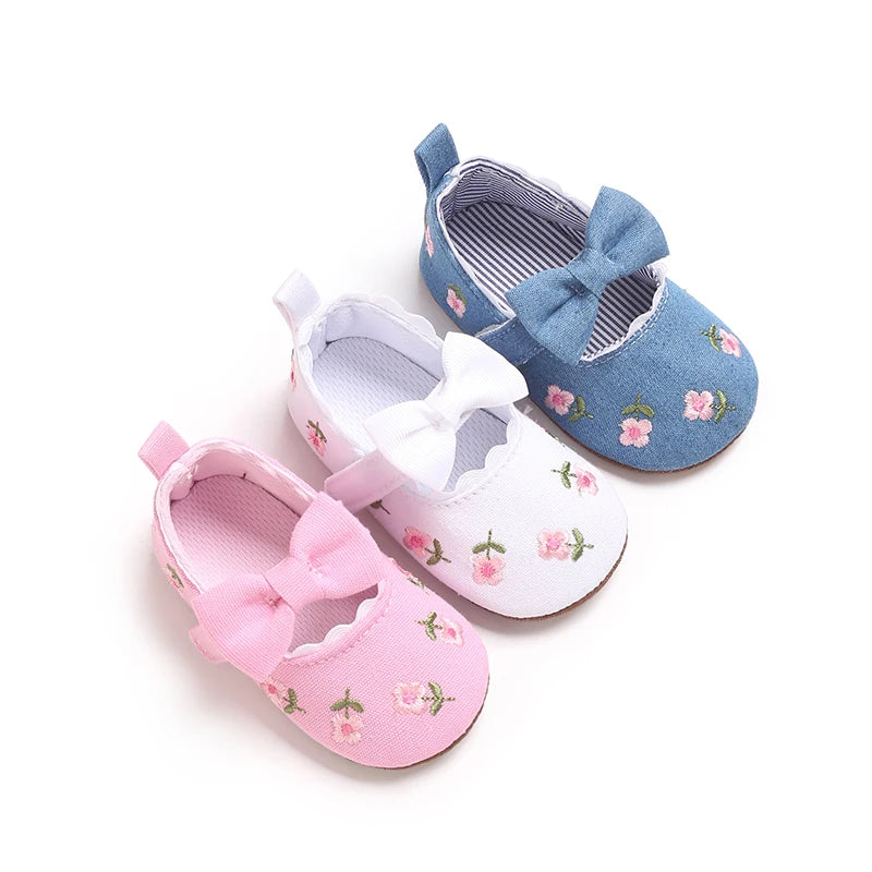 Flower Princess Shoes Baby Shoes Baby Shoes Sneakers Soft soled Sneakers Single Shoes Cloth Shoes