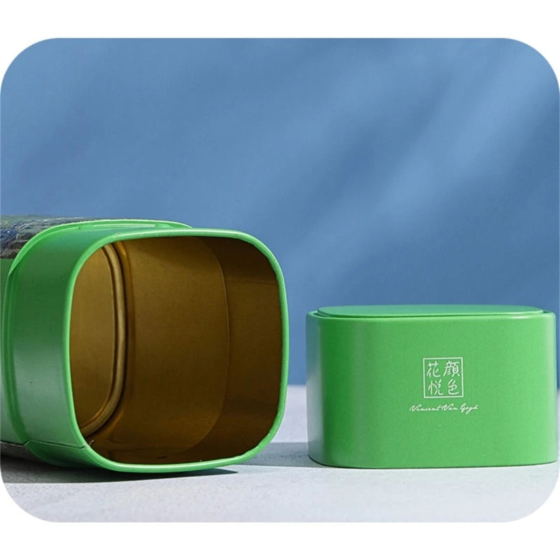 Metal Tea Tinplate Box Loose Tea Storage Container Elegant Tea Jar Coffee Storage Container Floral Tea Canister Gift Box