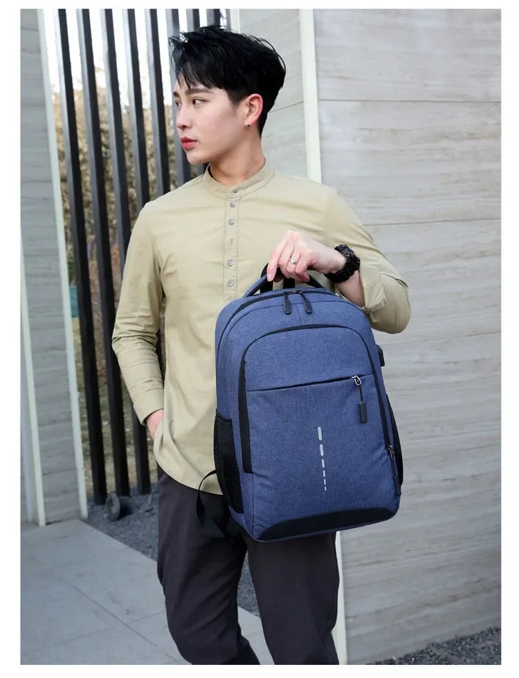 Classic Men Waterproof Backpack USB Charging Casual Travel Backpack Men Large Capacity Travel Laptop Backpack School Bag bolsas
