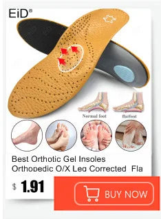 EiD 3/4 Leder orthopädische Schuheinlagen für Plattfüße Fußgewölbestütze orthopädische Schuheinlegesohle Einlegesohlen für Herren und Damen Fußpflege