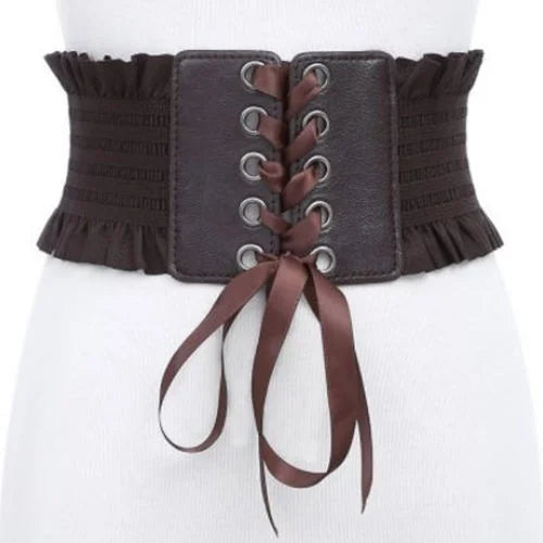 Women Fashion Stretch Belt Tassels Elastic Buckle Wide Dress Corset Waistband Women's High Waist Belt Wide Belts