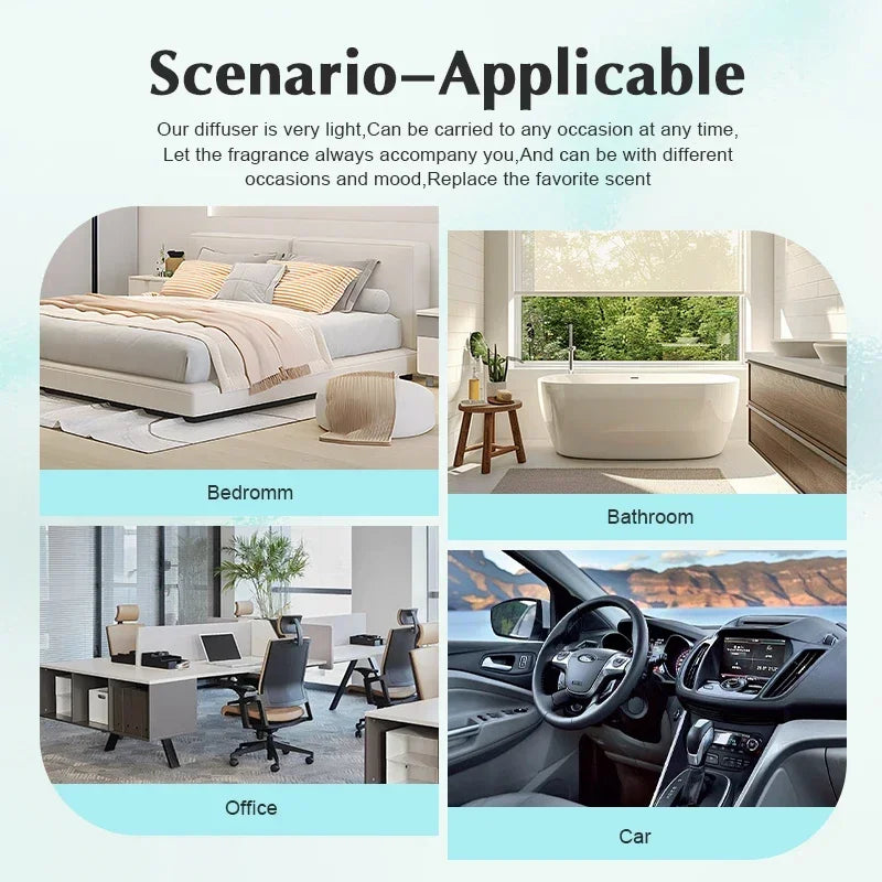 100m³ USB Charge Home Aroma Diffuser Room Fragrance Air Freshener Double Nozzle Set Two Odors Flavoring Bluetooth APP