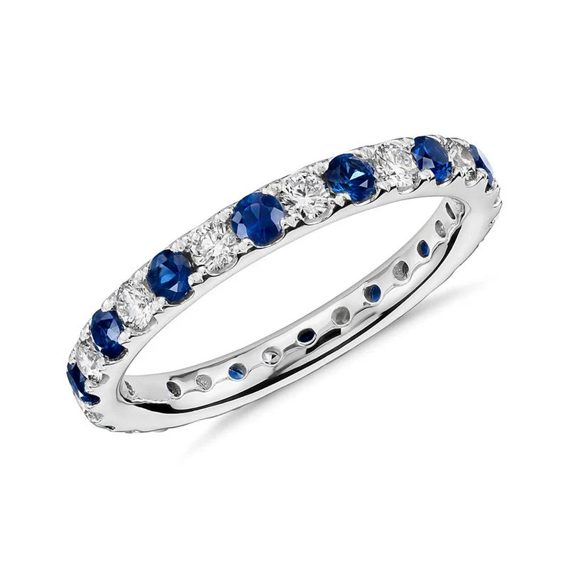 Huitan Simple Stylish Finger-ring for Women Blue/Crystal Cubic Zirconia Fashion Contracted Female Accessories Versatile Jewelry
