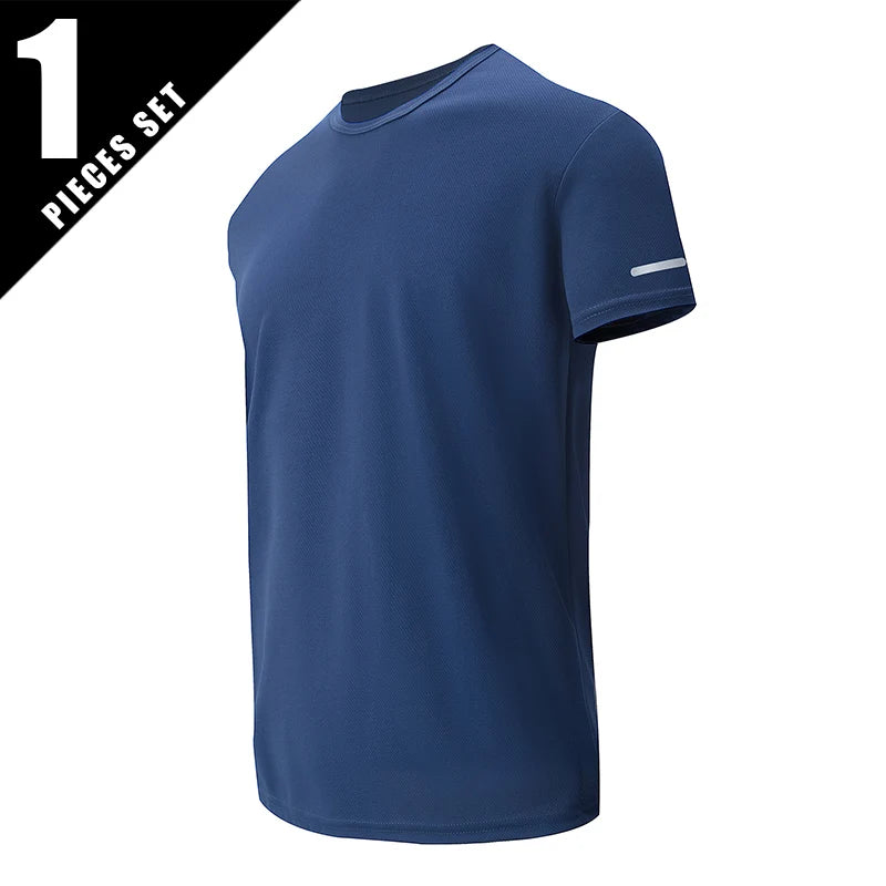 1/4 Uds Camiseta Holgada de Verano para Hombre, Estampada, de Secado Rápido, Manga Corta, Juvenil, Informal, Deportiva, Fitness, Transpirable, para Mediana Edad